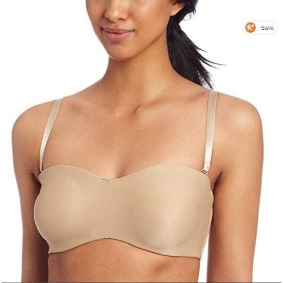 Lilyette 939 Women's Tailored Strapless Minimizer Bra, Size 34D - Beige - Picture 3 of 4